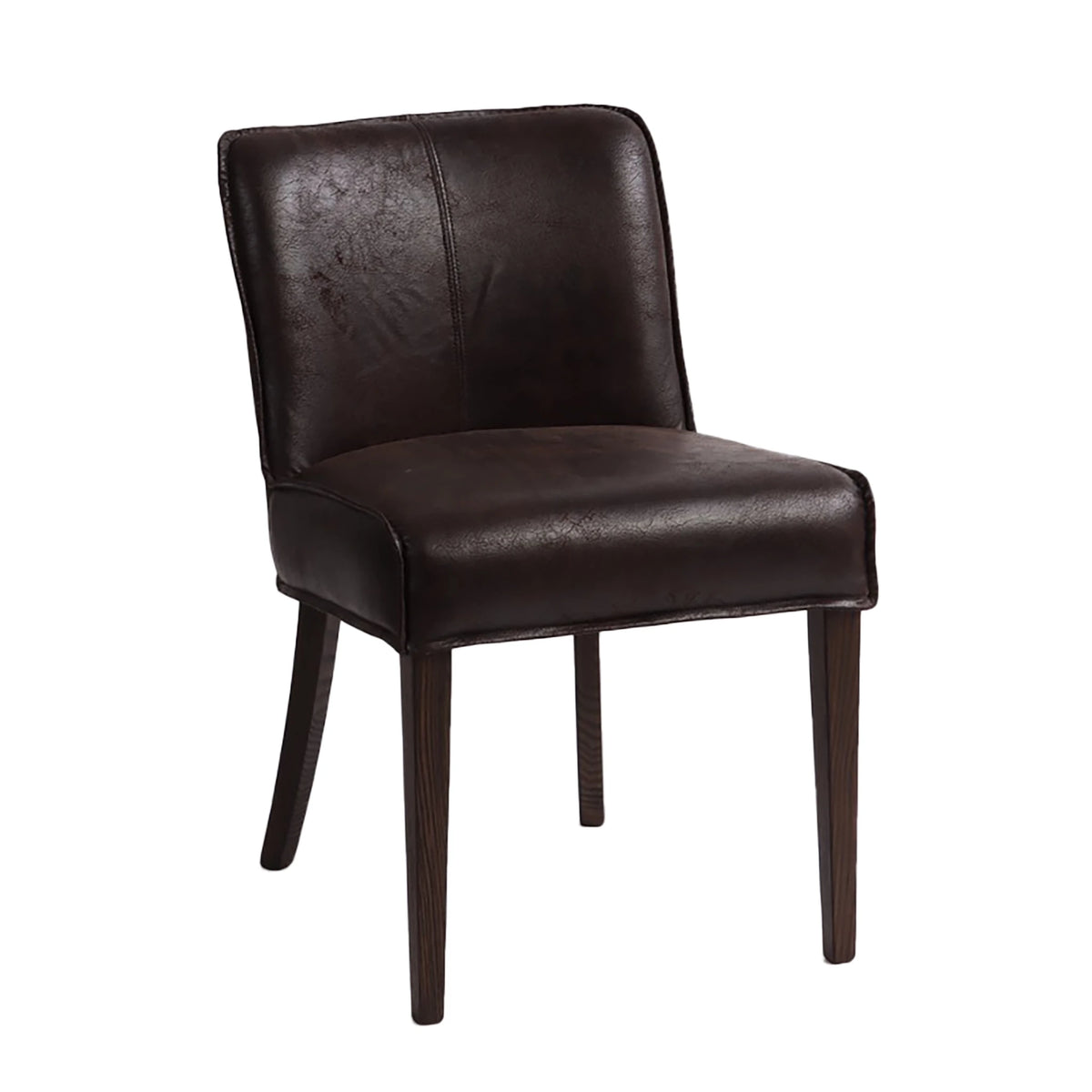 Dark Brown Leather Dining Chairs Brown Legs Set of 2 (G201-364-340-80) By Home Trends Direct 