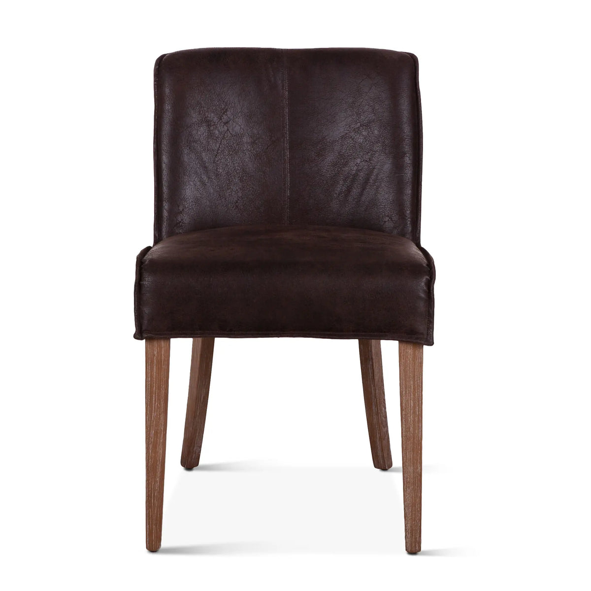 Dark Brown Leather Dining Chairs Natural Legs Set of 2 (G201-364-340-82) By Home Trends Direct 