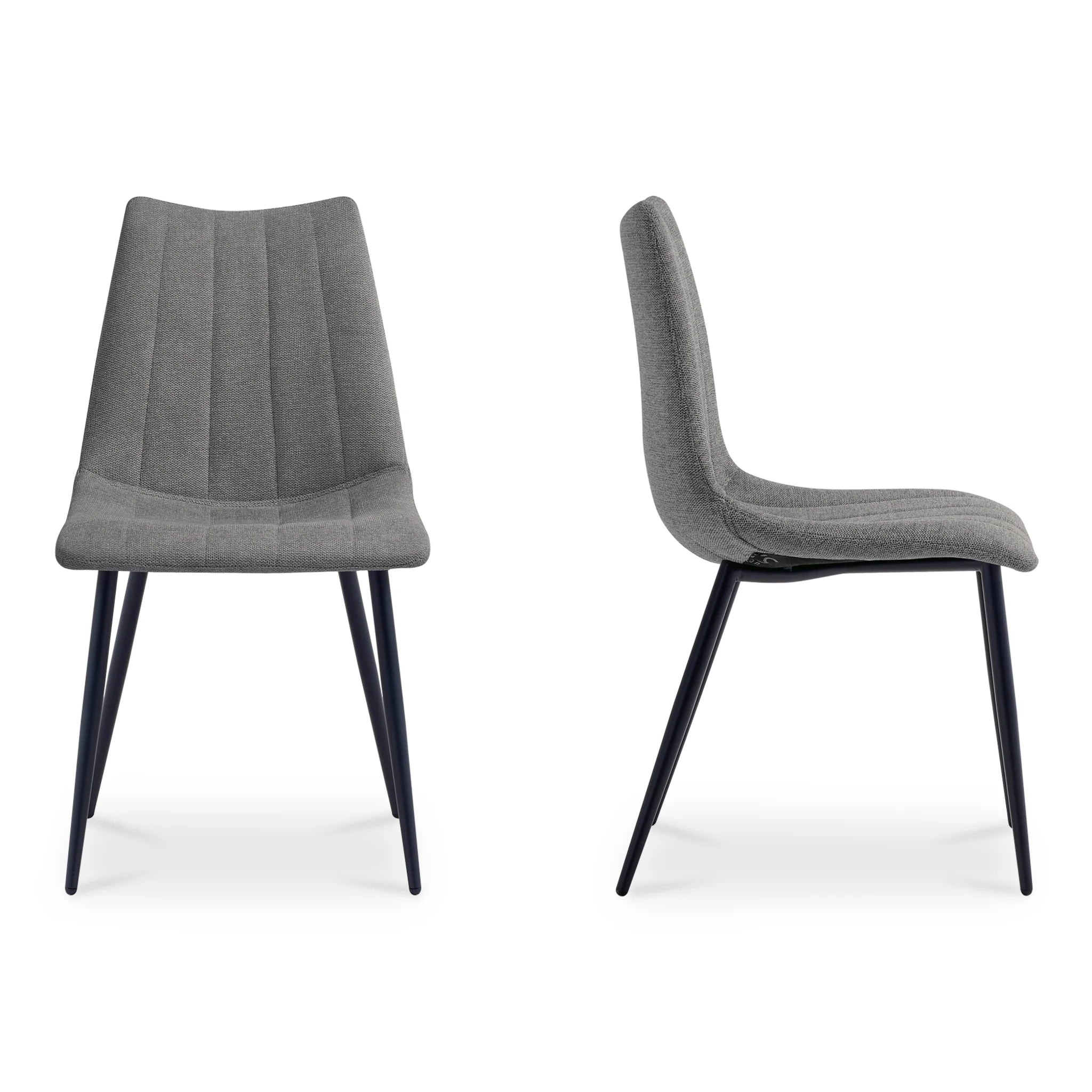 Dark Grey Channel-Stitched Dining Chairs Set of 2 (UU-1022-25) by Moe's Home Collection image 4