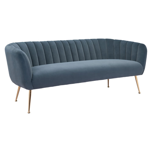 Gray Velvet Sofa | Art Deco Glamour