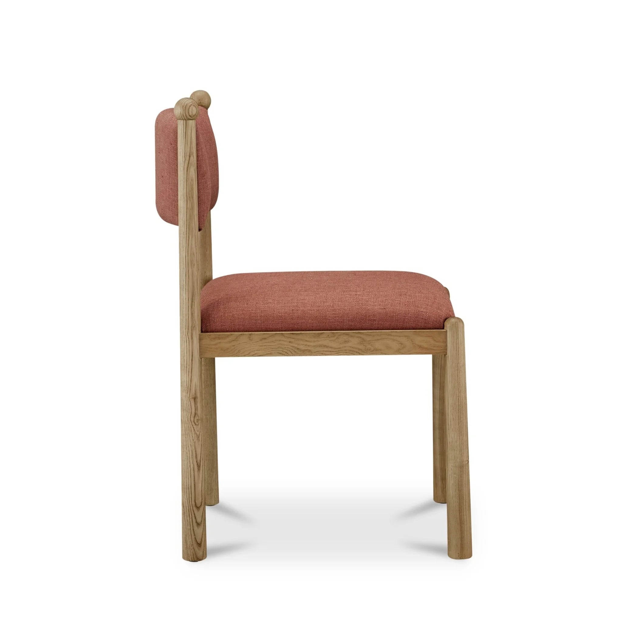 Deep Pink Linen Dining Chairs with Wood Frame Set of 2 (EW-1032-33) by Moe's Home Collection image 5