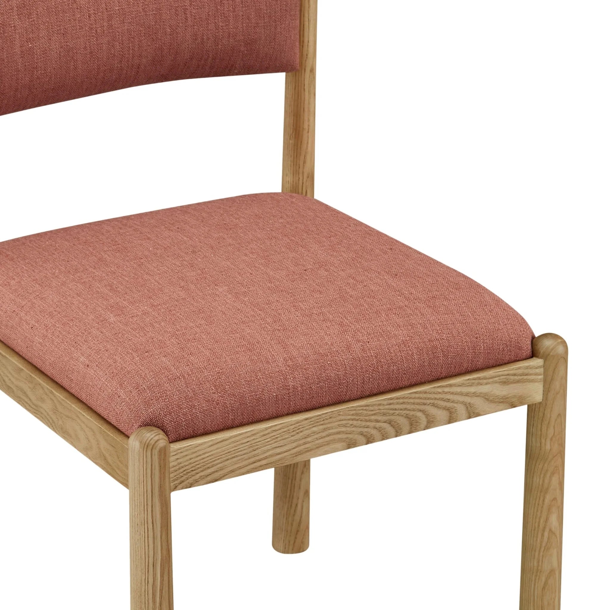 Deep Pink Linen Dining Chairs with Wood Frame Set of 2 (EW-1032-33) by Moe's Home Collection image 7