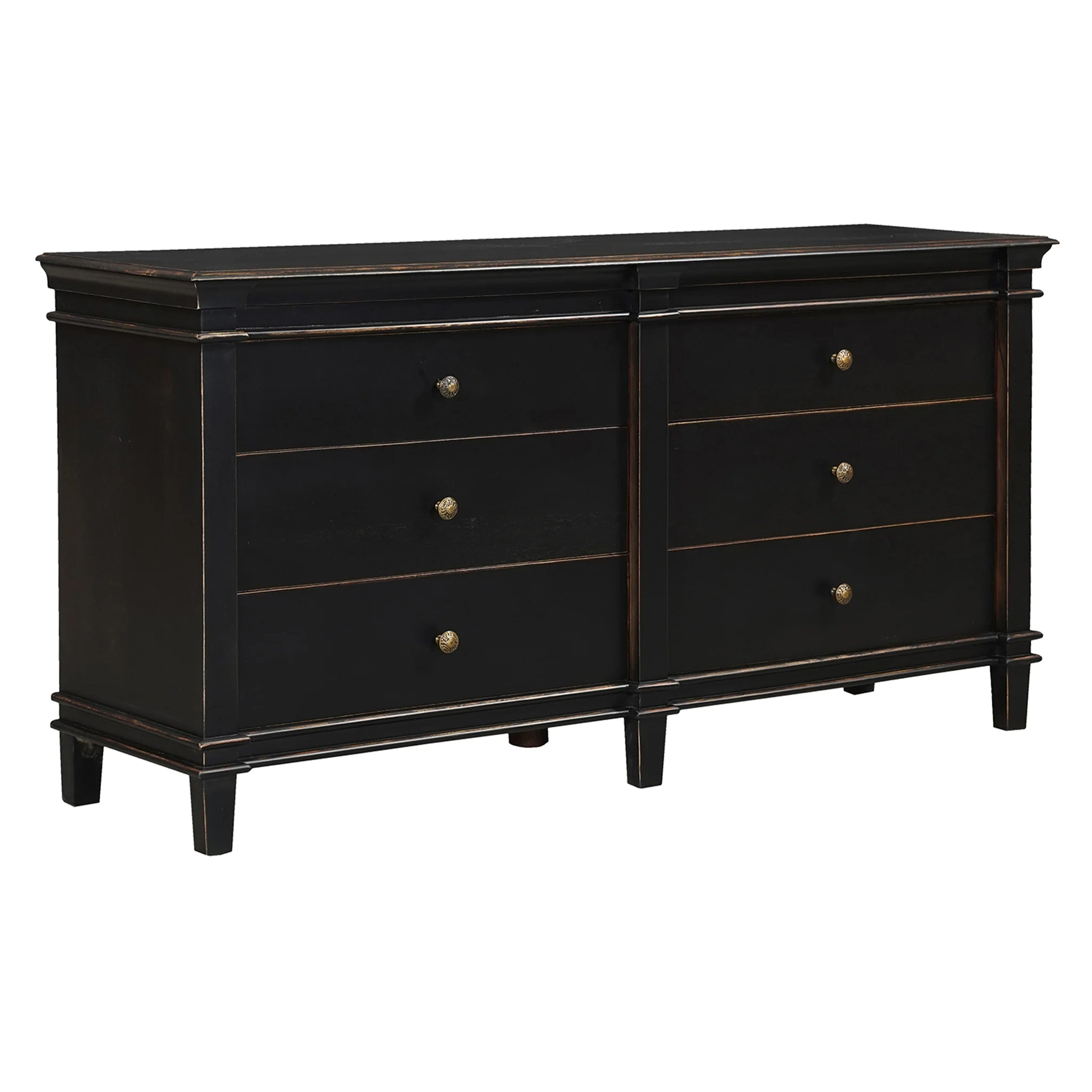 Distressed Black Mango Wood Dresser (FTUR-DR70DB)