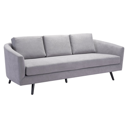 Gray Velvet Sofa | Three-Seater
