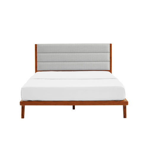 Eastern King Solid Bamboo Upholstered Headboard, Amber - Mercury Upholstered Eastern King Platform Bed by Greenington