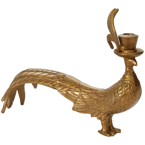 Emerson the Pheasant Candlestick 13"x 4.75"x 10" | Cast Aluminum