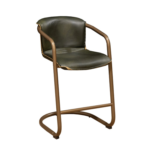 Green Leather Counter Height Bar stool 1 piece