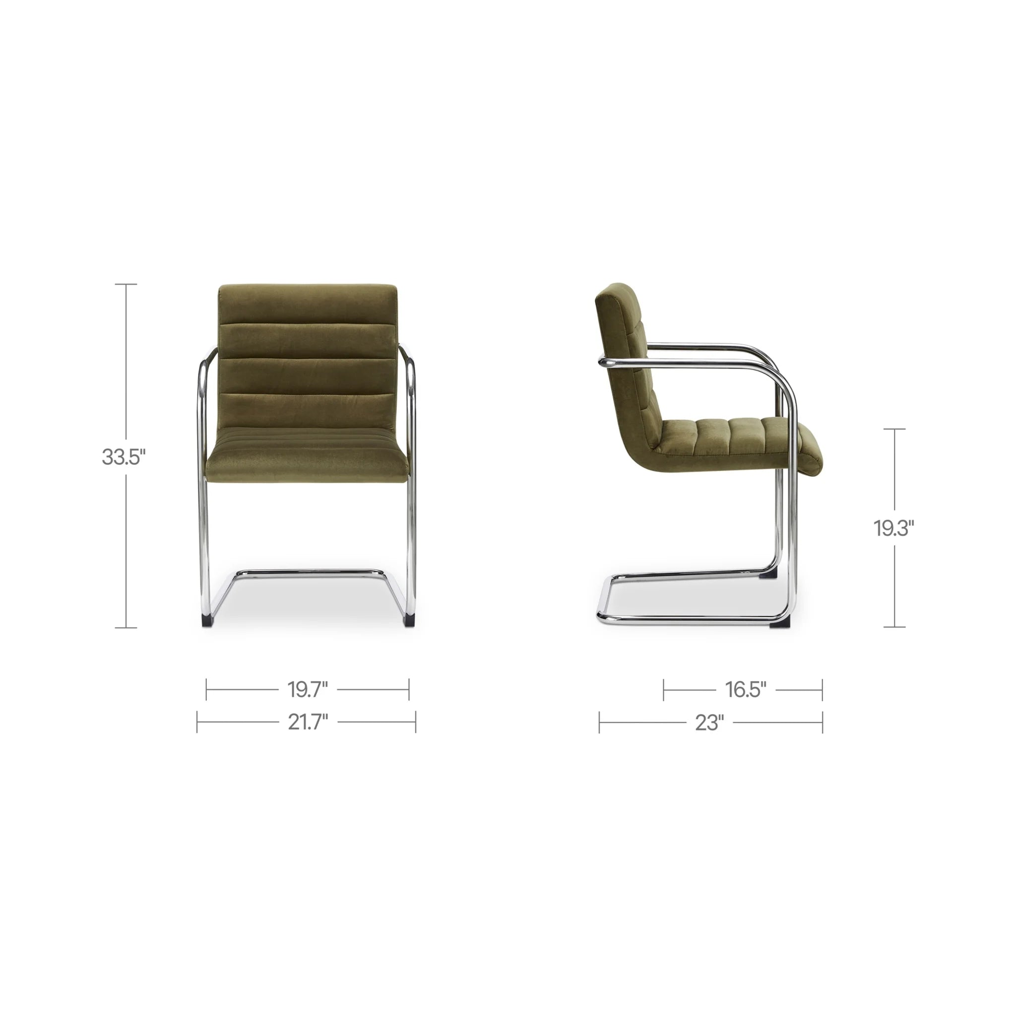 Green Upholstered Dining Chairs Set of 2 (YM-1021-16) by Moe's Home Collection image 3