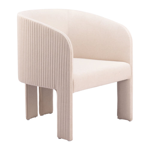 Beige Fabric Accent Chair