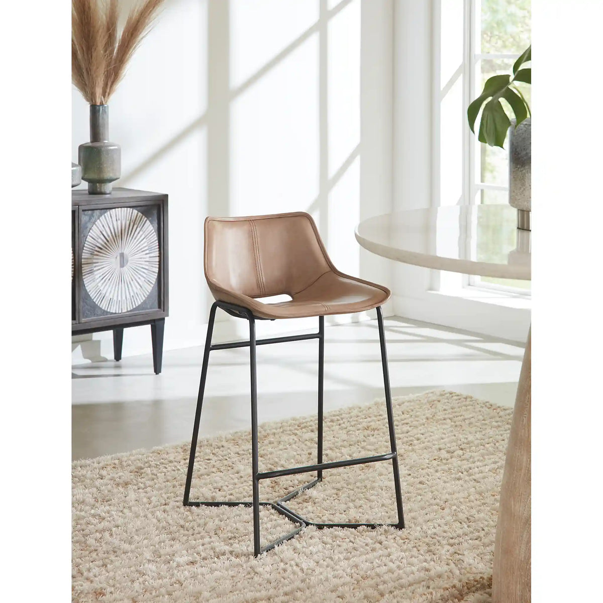 Ivory Leather Counter Stool (FEX-STCC-AI) By Home Trends Direct 1