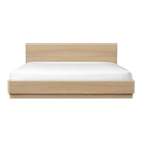 King Brown Platform Bed with Round Legs