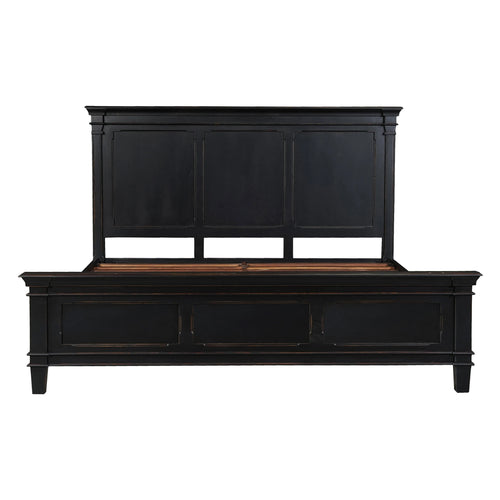 King Distressed Black Mango Wood Bed (FTUR-PBKDB) By Home Trends Direct