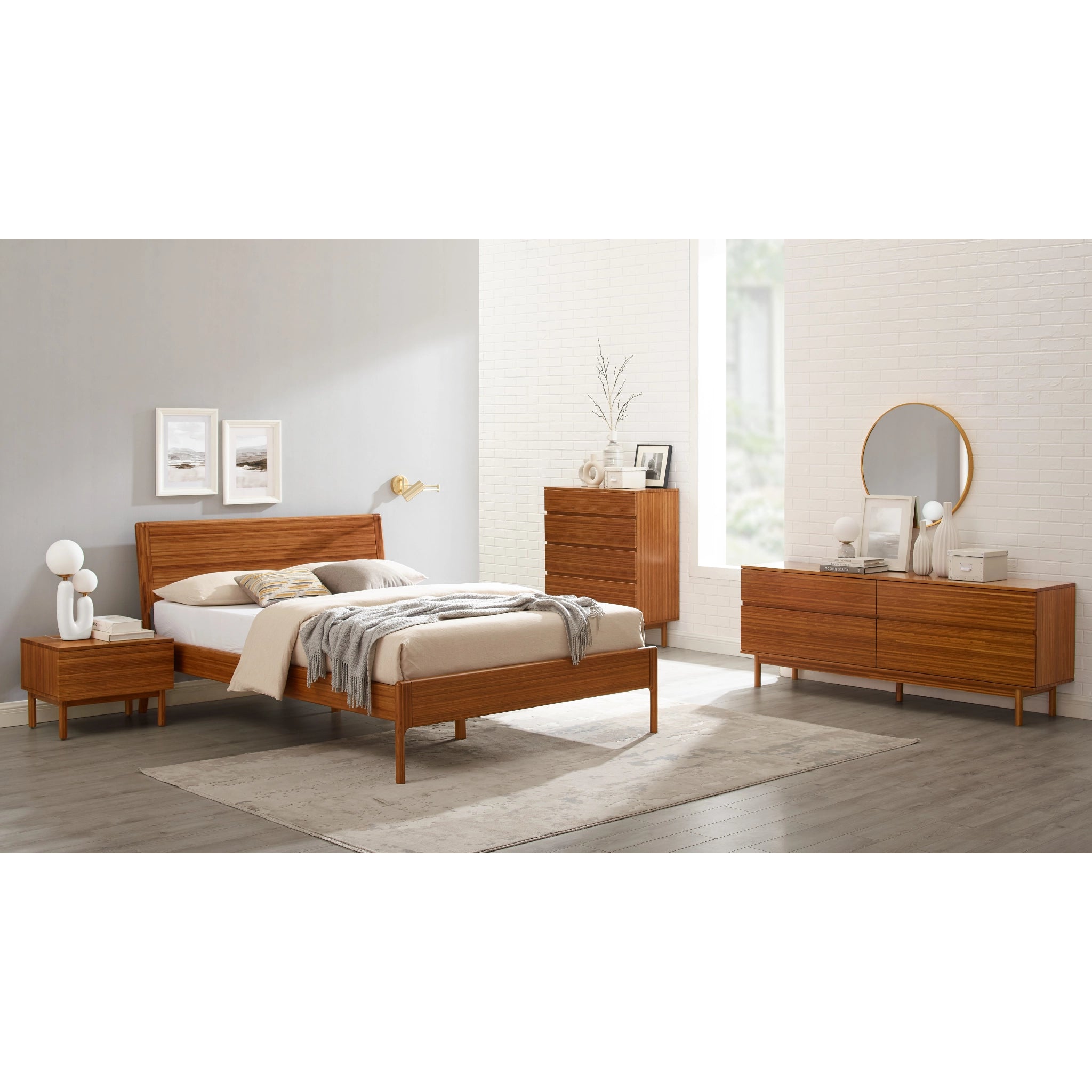 King Solid Bamboo Ventura Platform Bed, Amber by Greenington image 8