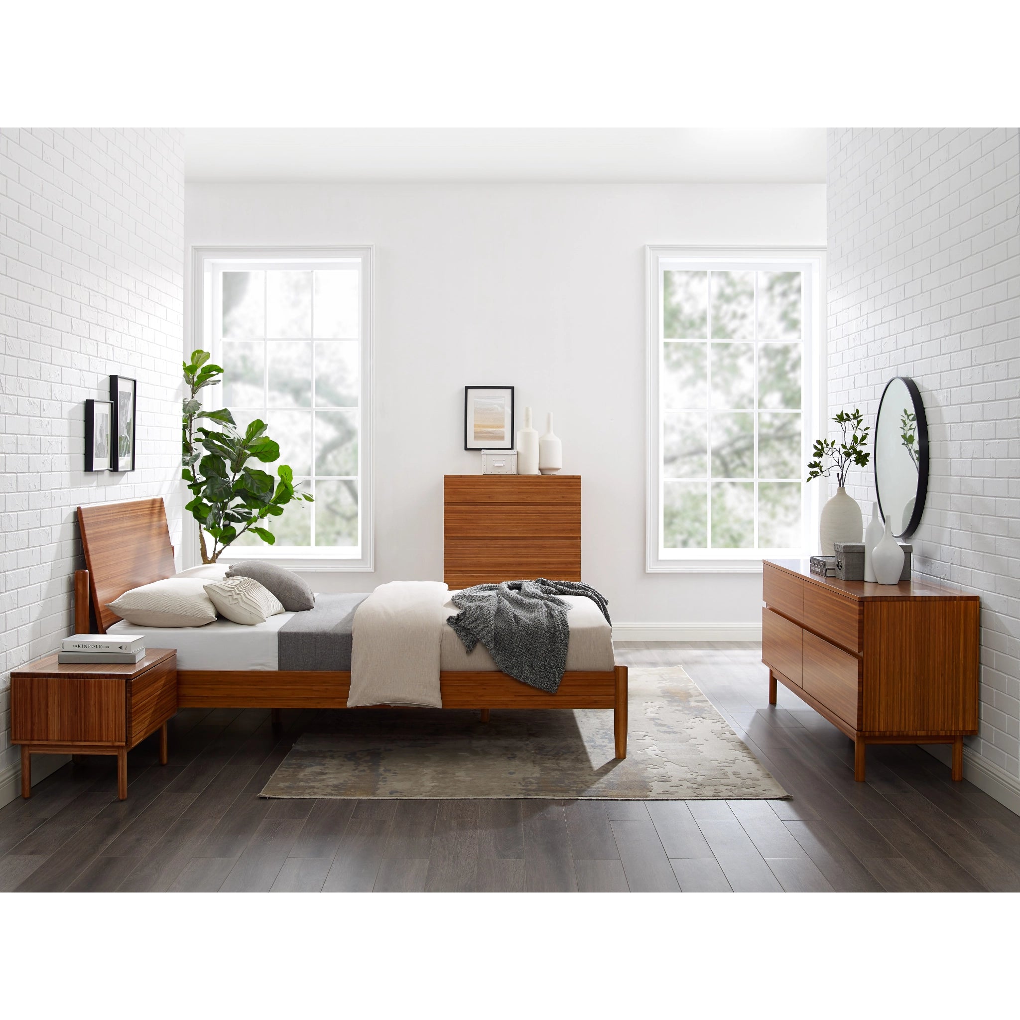 King Solid Monterey Bamboo Platform Bed, Amber by Greenington image 10
