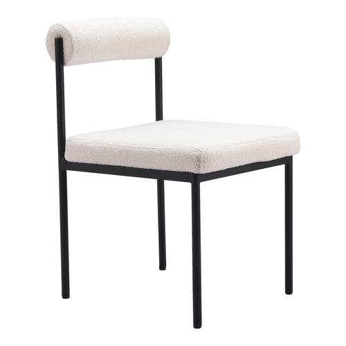 Ivory Shearling Dining Chair