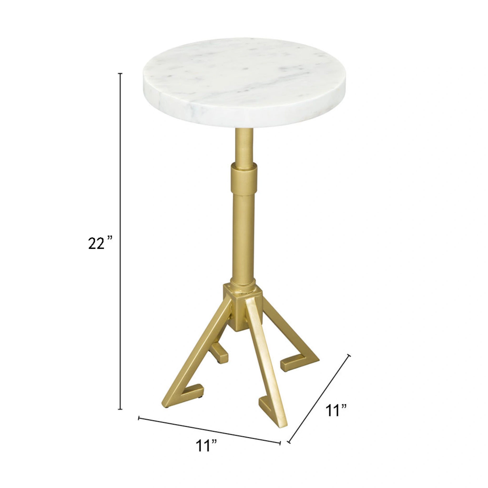 Maurice Side Table White & Gold image 10