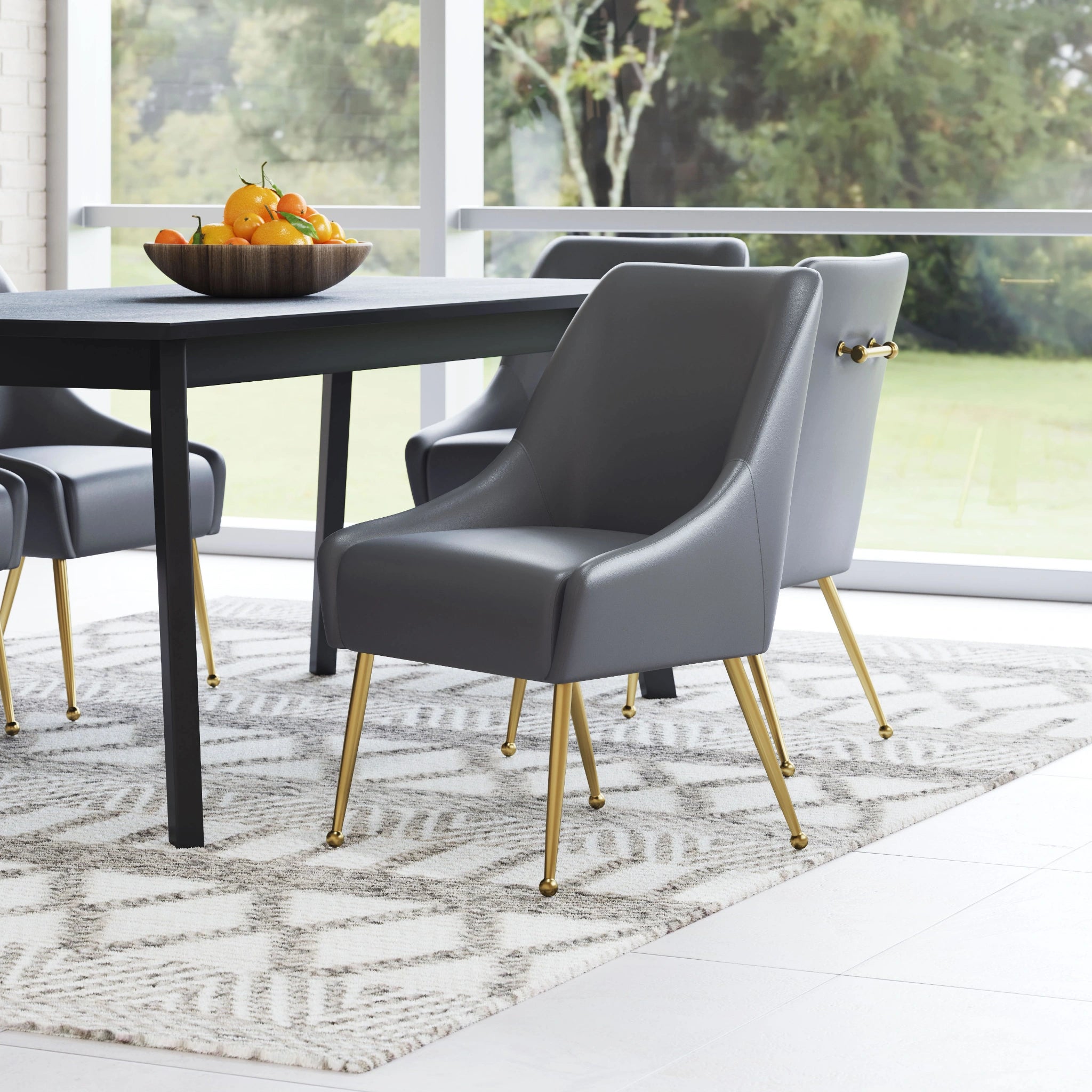 Maxine Dining Chair Gray & Gold image 8