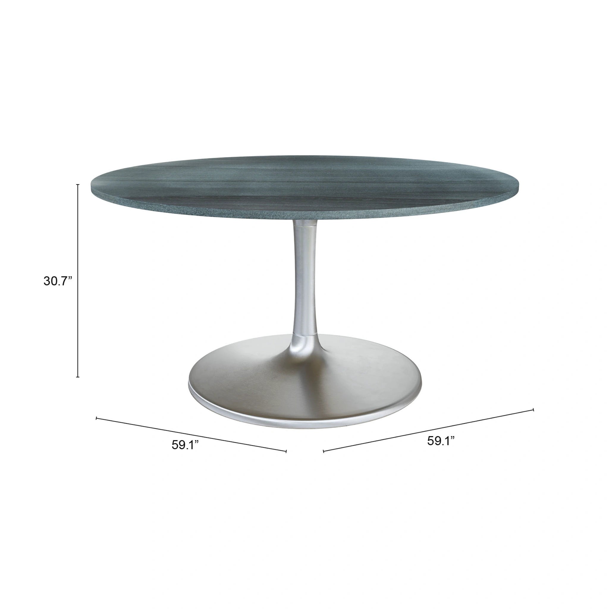 Metropolis Dining Table (60") Gray & Silver image 9