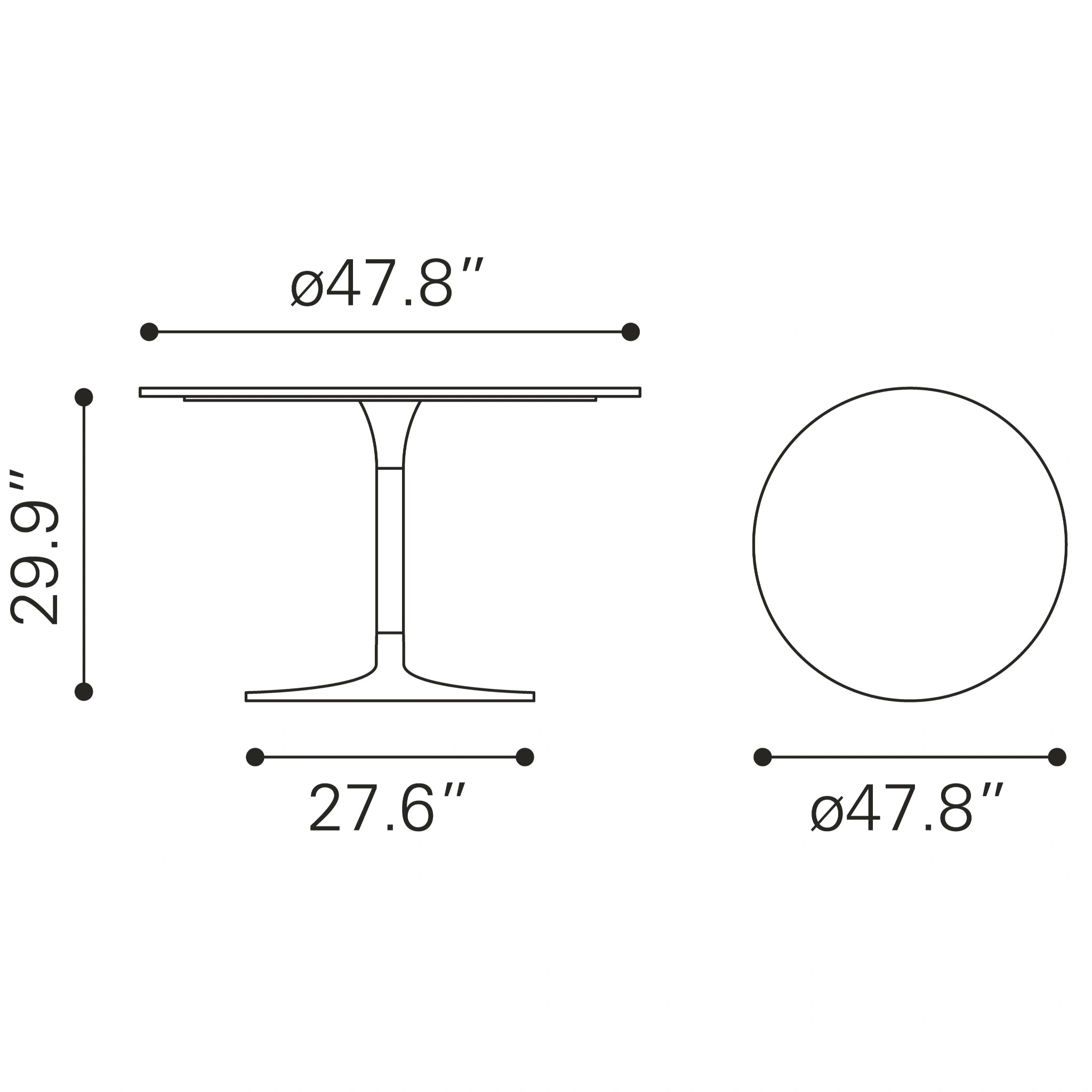 Metropolis Dining Table Gray & Silver image 8