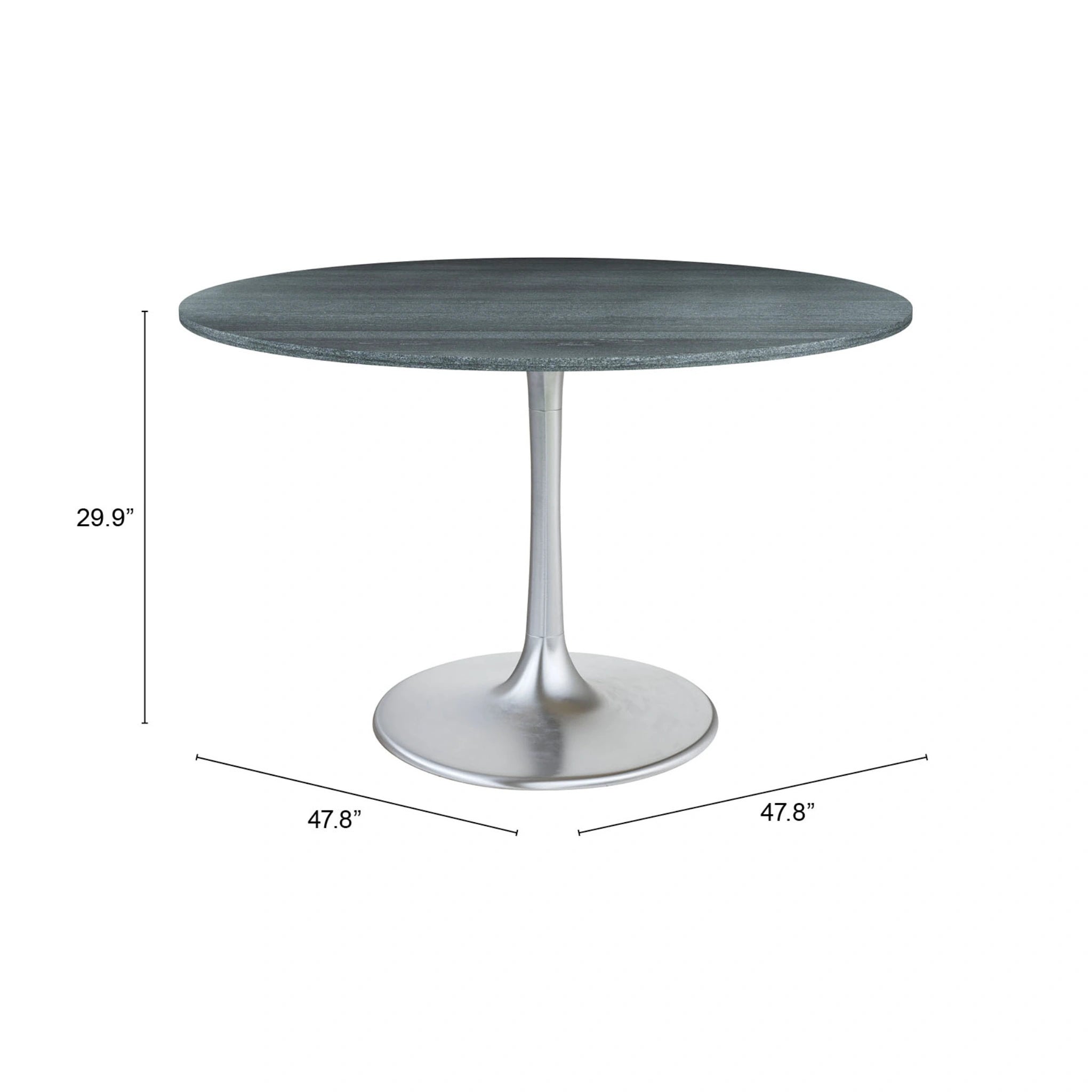 Metropolis Dining Table Gray & Silver image 9