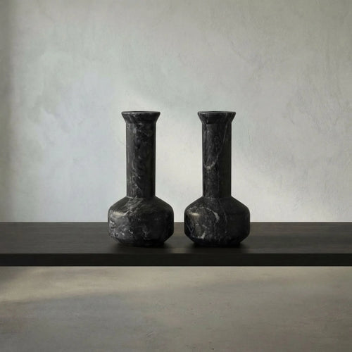 Milos Decorative Candle Holder Set of 2 in Natural by Noir (YT0717-14BL)