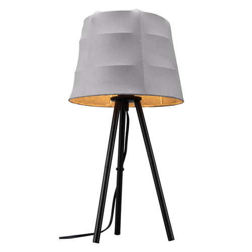 Gray and Black Linen Shade Table Lamp