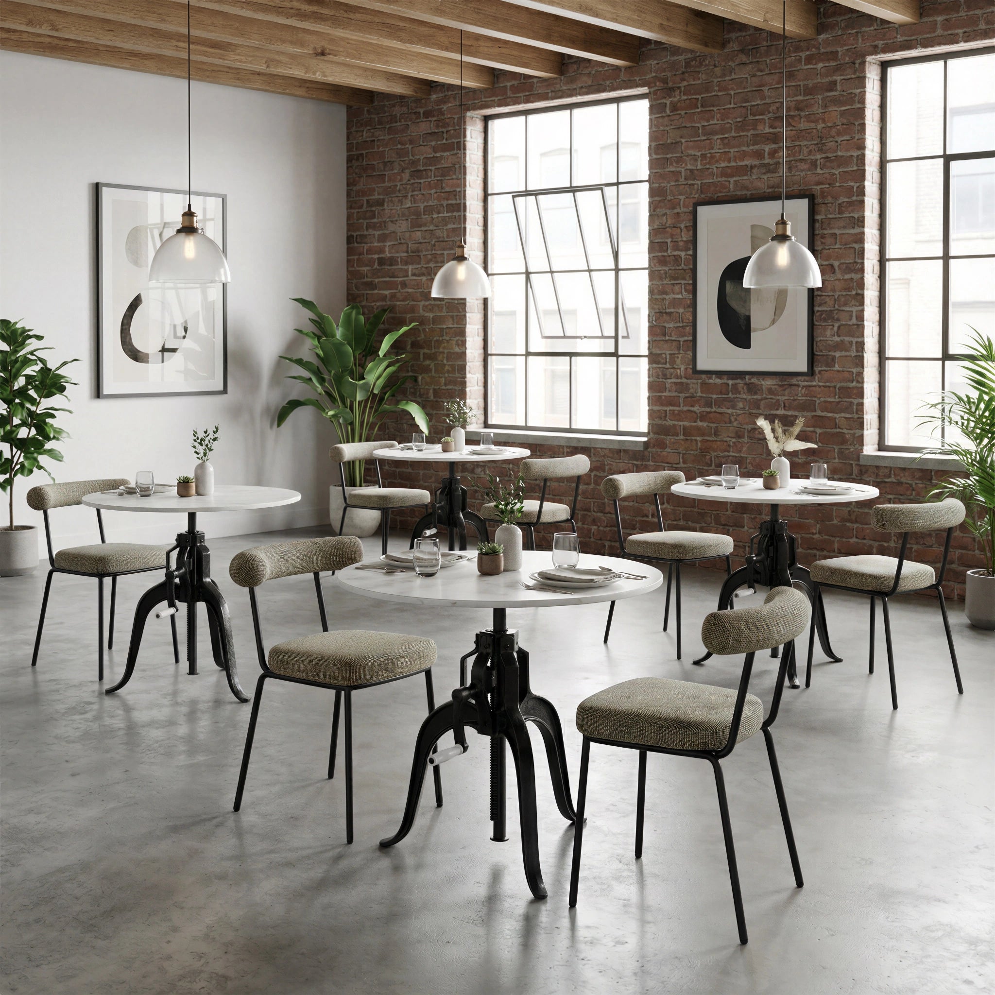 Mufid Bistro Table White & Black image 8