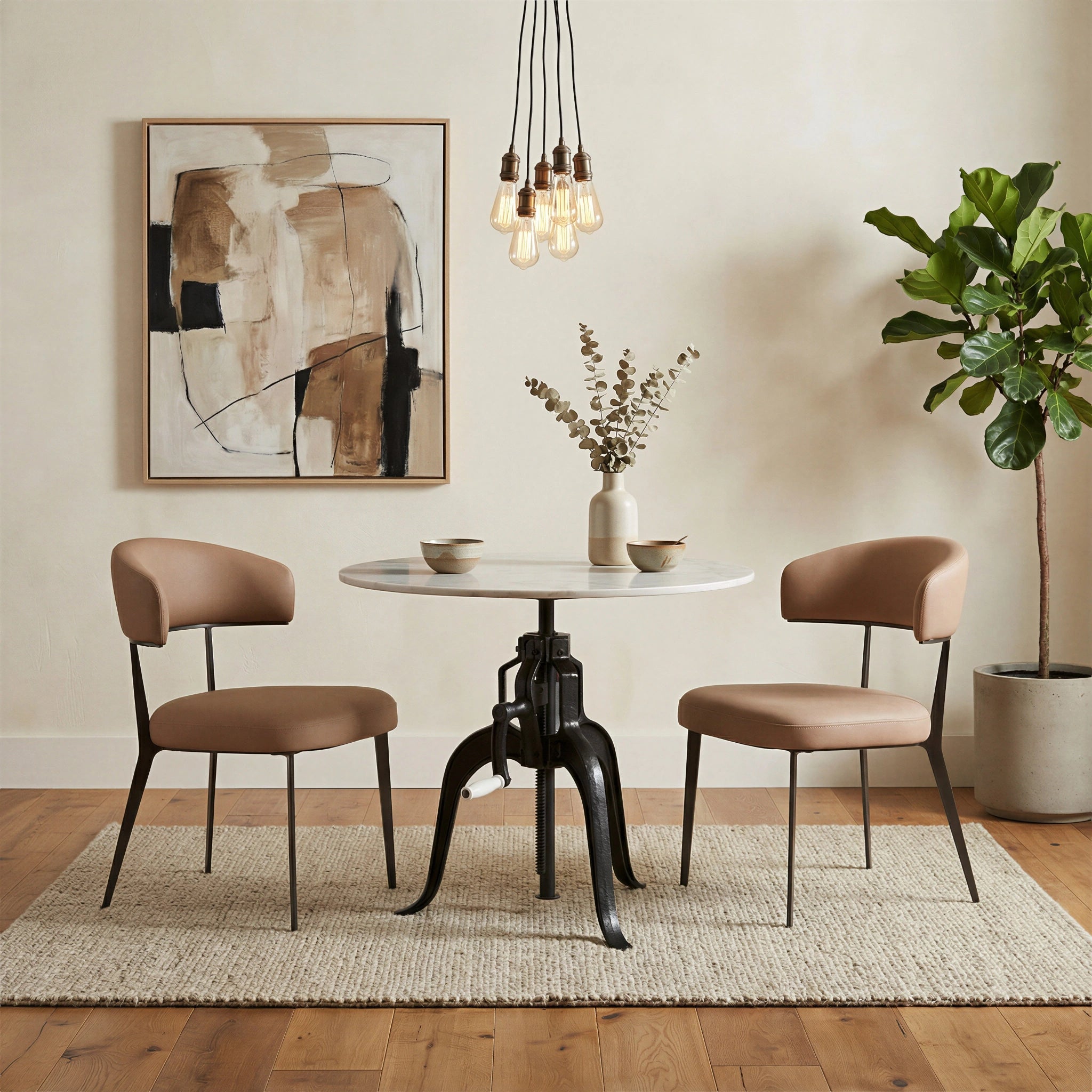 Mufid Bistro Table White & Black image 9