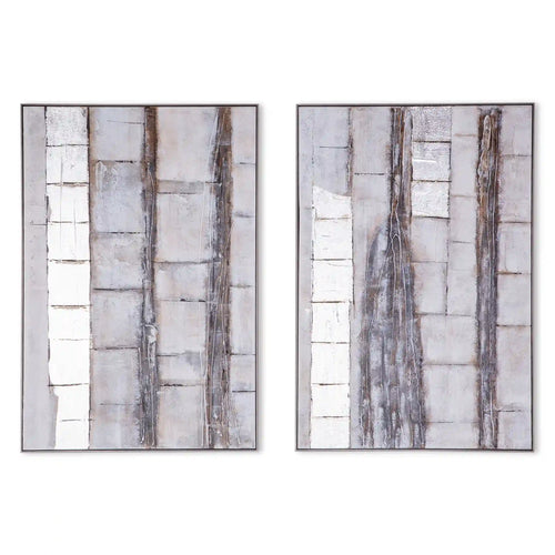 Neutral Abstract Hand Painted Wall Art Decor Set of 2