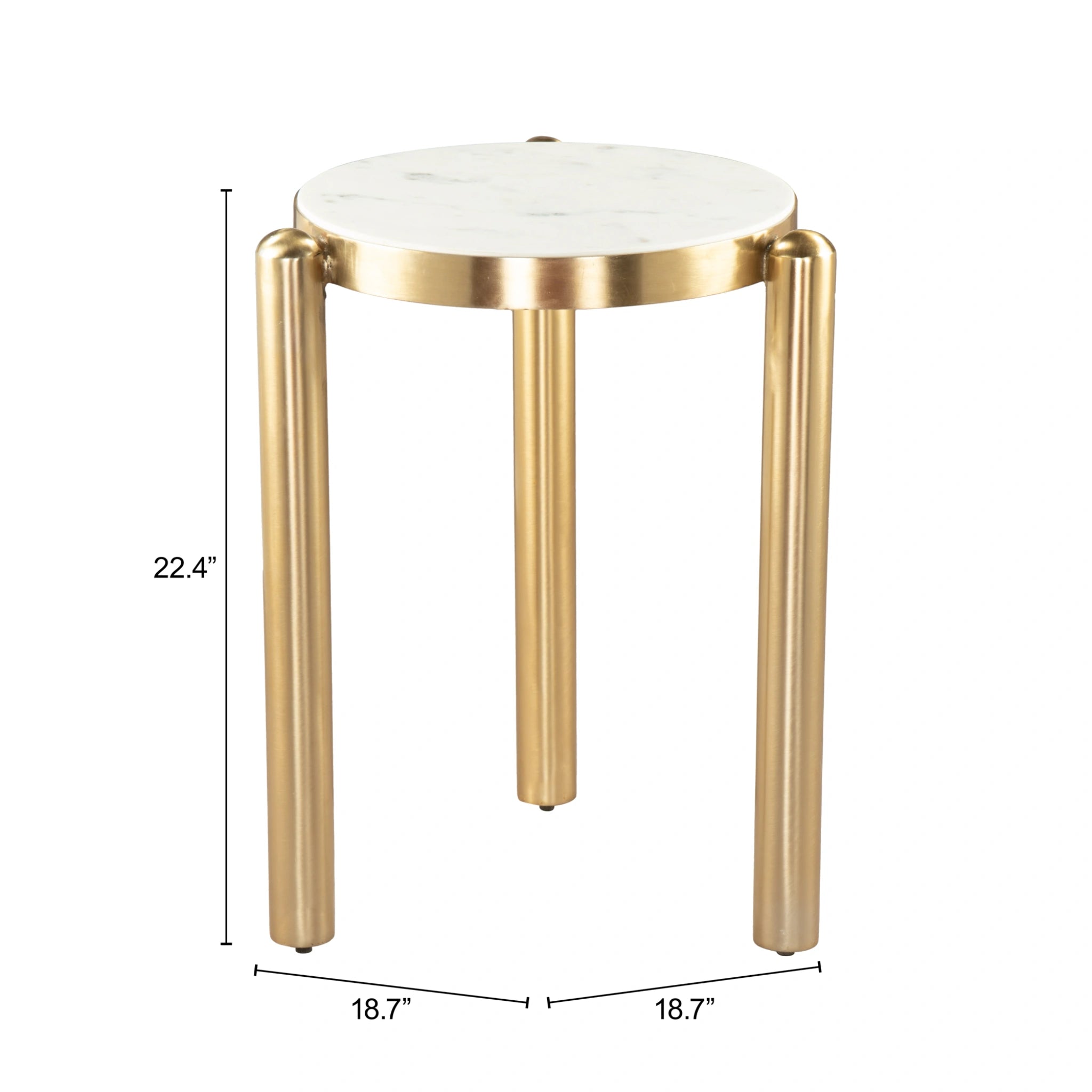 Noan Side Table White & Gold image 7