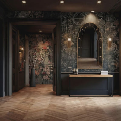 short video of ambella home star mirror antique gold above a console table in a luxury home