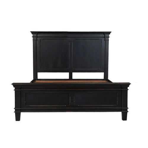 Queen Distressed Black Mango Wood Bed (FTUR-PBQDB) By Home Trends Direct