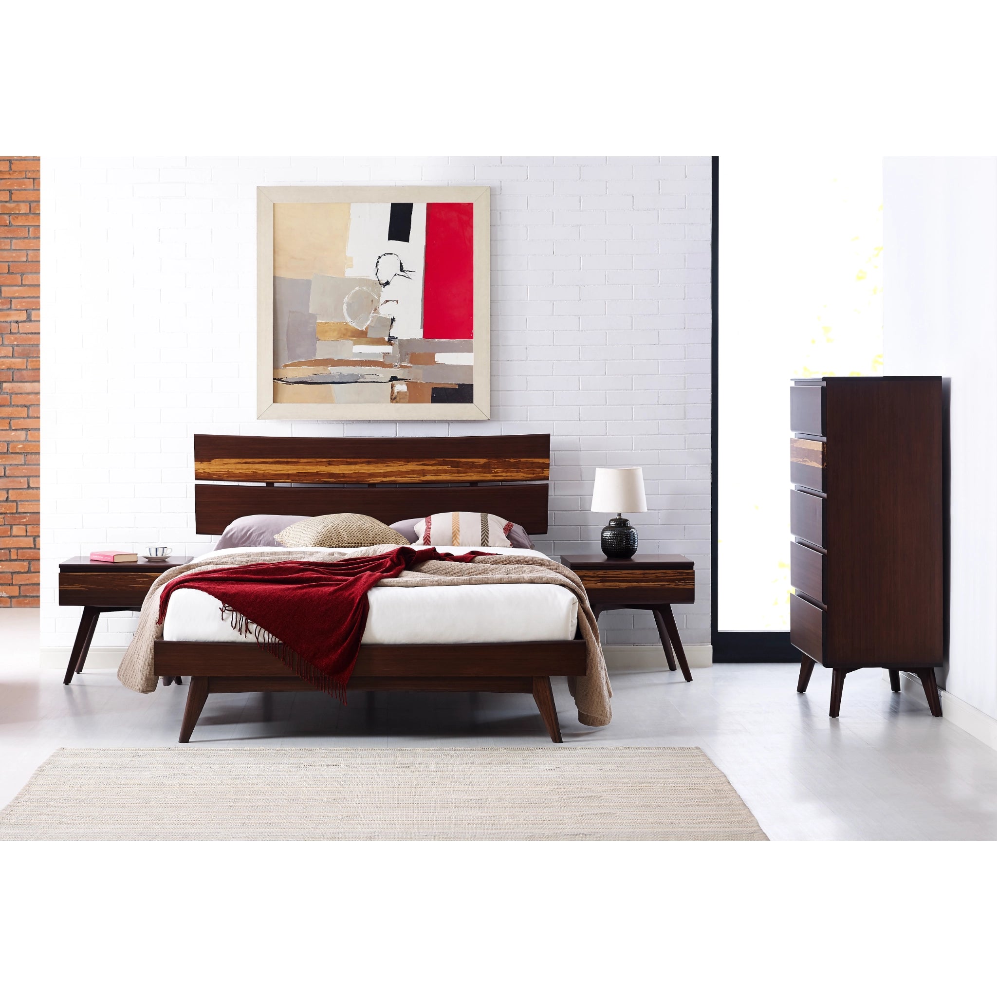 Queen Solid Bamboo Azara Platform Bed, Sable by Greenington image 1