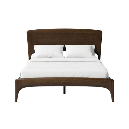 Queen Solid Bamboo Platform Bed, Black Walnut - Zeva by Greenington
