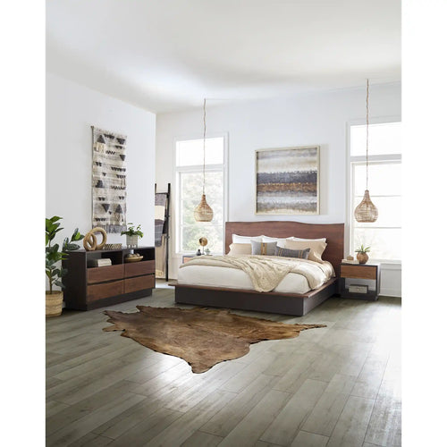 Queen Walnut Acacia Wood Bed (FSM-PBQRWE) By Home Trends Direct