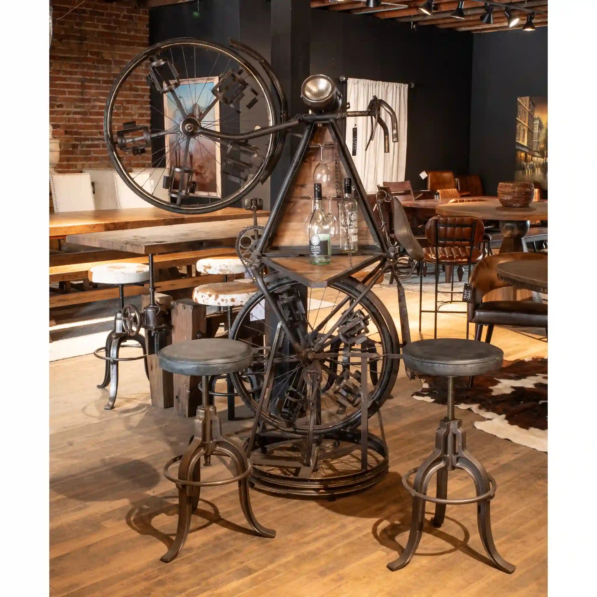 Reclaimed Wood Bicycle Bar Cart (FEI-BYBAR) By Home Trends Direct 1