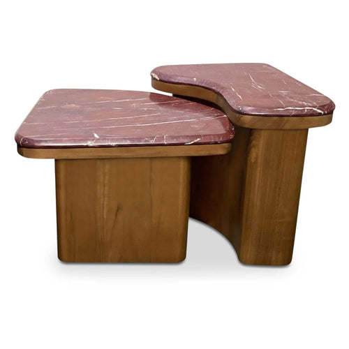 Red Marble Nesting Coffee Tables (BZ-1169-06-0) by Moe's Home Collection