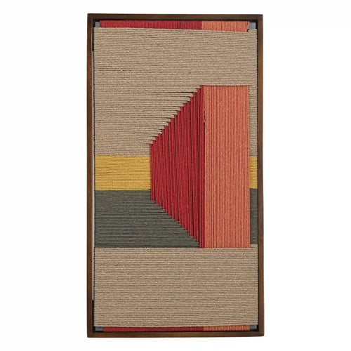 Red Woven Jute Framed Wall Art Decor