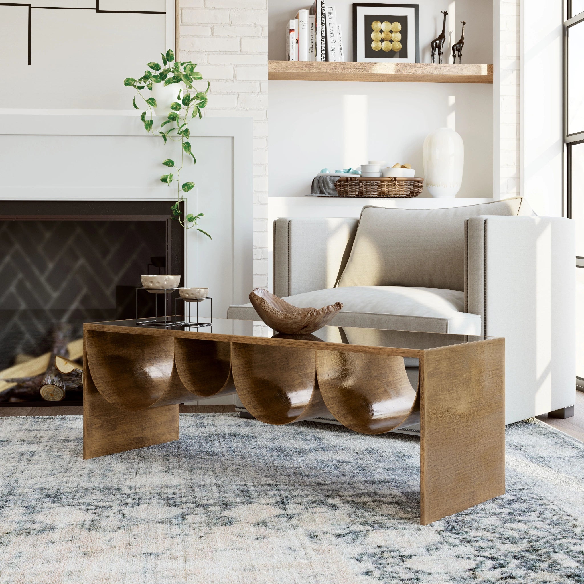 Reed Coffee Table Brass & Black image 6