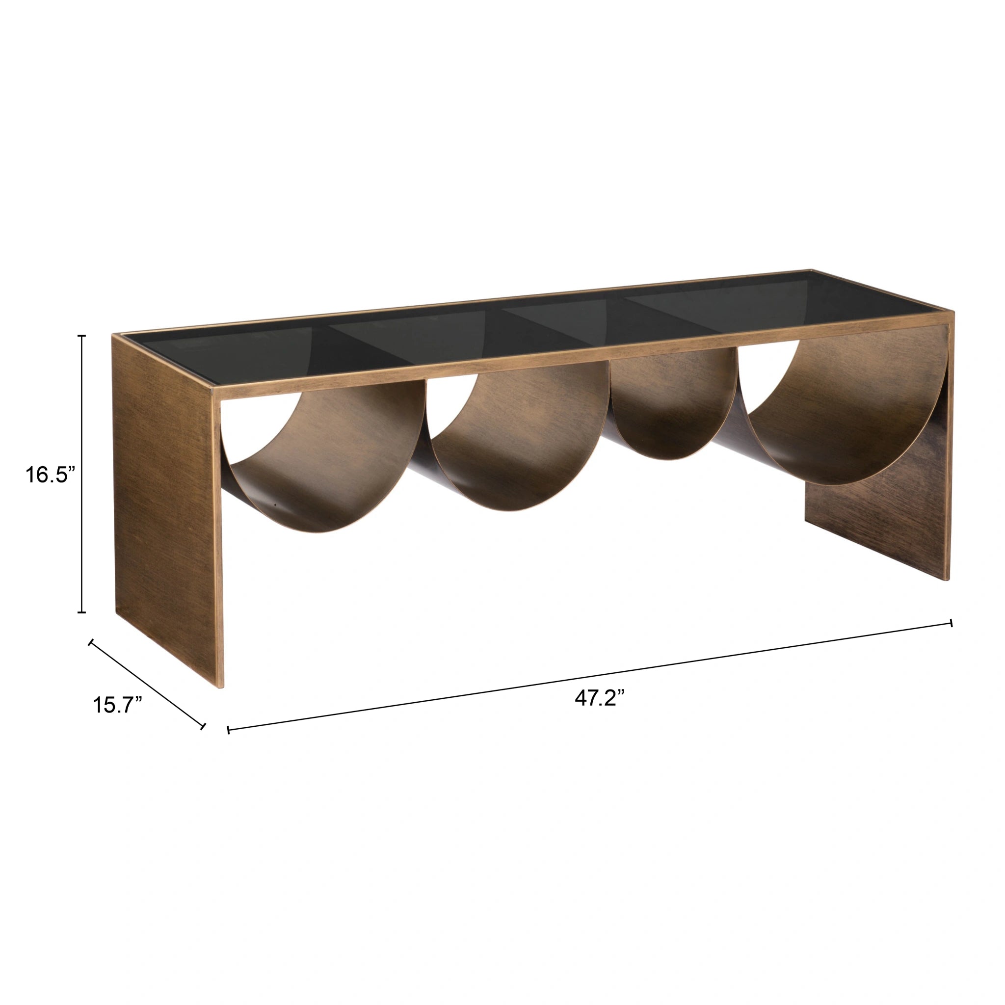 Reed Coffee Table Brass & Black image 8