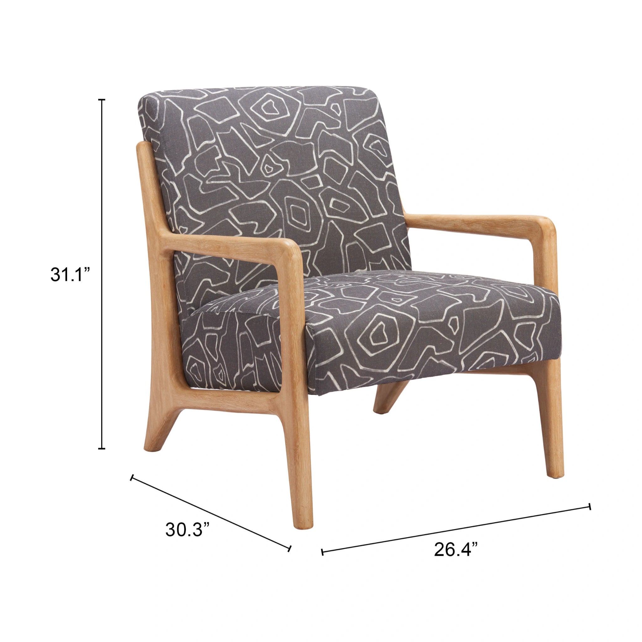 Runa Accent Chair Gray & Natural image 8