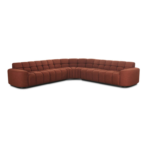 Rust L-Shaped Sectional Sofa 118" (OA-1042-12-0) by Moe's Home Collection