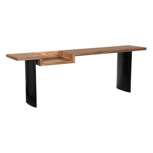 Ryland Desk/Console in Dark Walnut with Black Walnut Legs by Noir (GDES215)