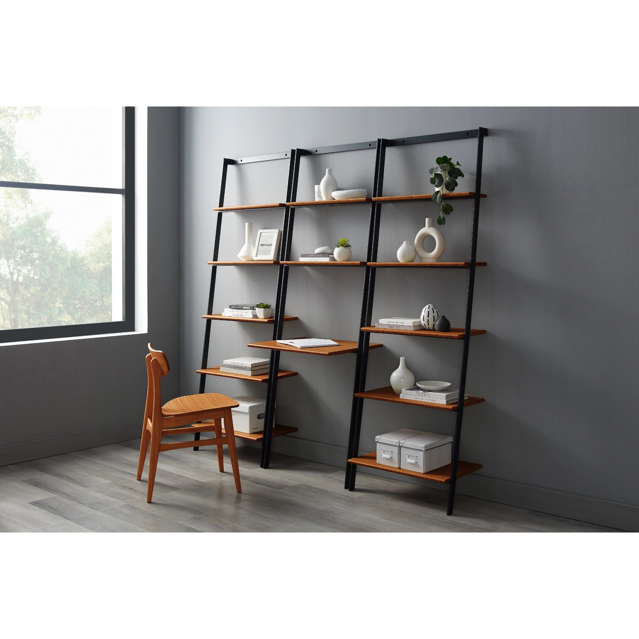Solid Bamboo and Steel Studio Plus Leaning Desk, Amber by Greenington image 4