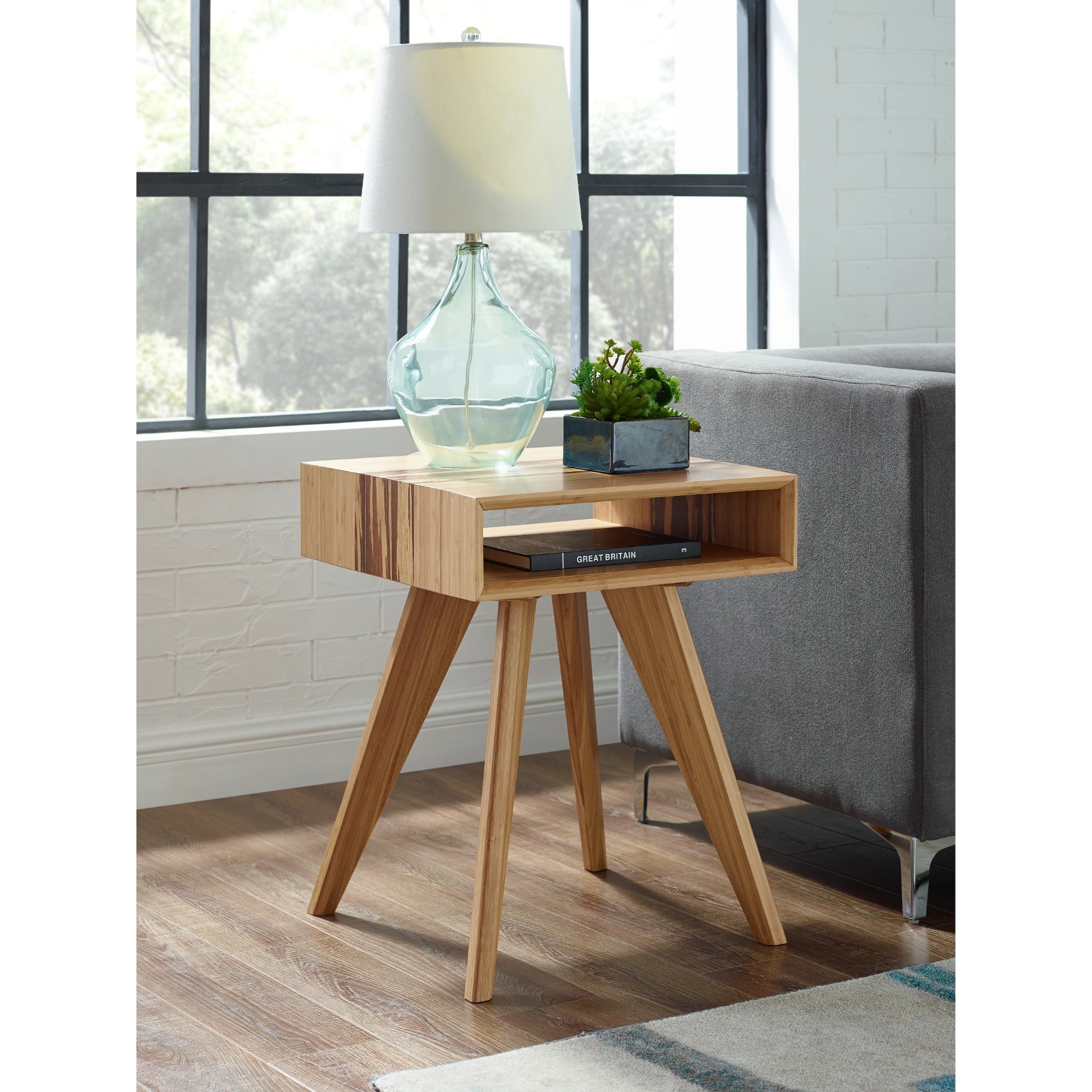 Solid Bamboo Azara Side Table, Caramelized by Greenington image 4