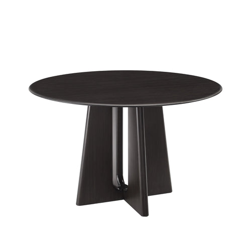 Solid Bamboo Dining Table, Caviar - Luna 48 Round Table by Greenington