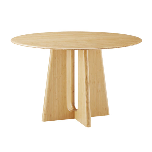 Solid Bamboo Dining Table, Wheat - Luna 48 Round Table by Greenington
