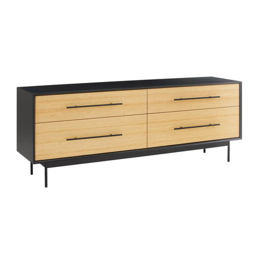 Solid Bamboo 4-Drawer Double Dresser, Wheat - Santa Cruz by Greenington