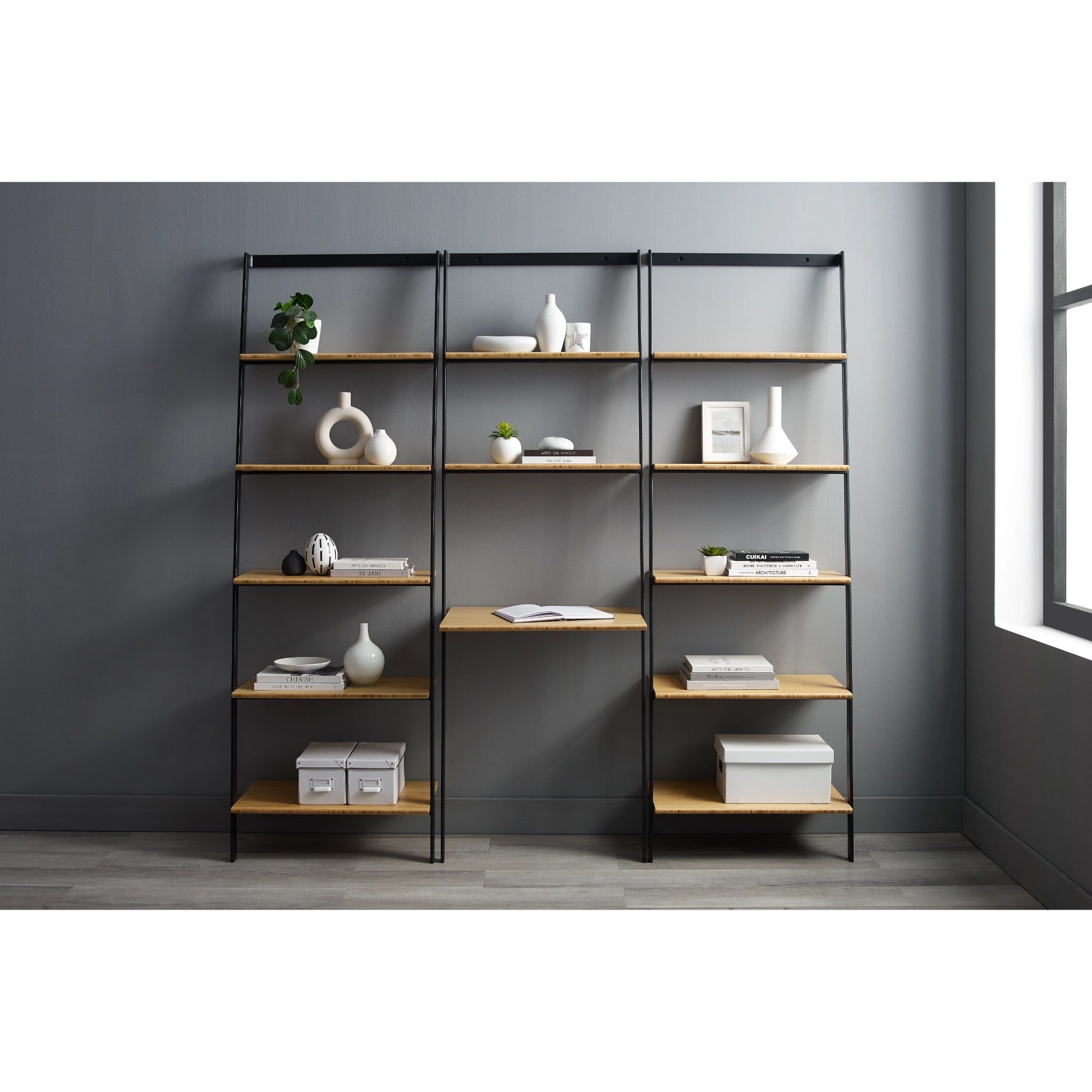 Solid Bamboo Santa Cruz Leaning Desk, Wheat by Greenington image 5