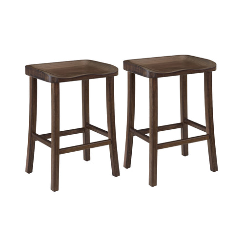 Solid Bamboo Tulip Counter Height Stool, Black Walnut - Tulip Counter Height Stool, Black Walnut, (Set of 2) by Greenington
